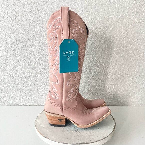 Lane SMOKESHOW Womens Cowboy Boots 6 Pink Leather Western Cowgirl Mid Calf Tall - Picture 2 of 11